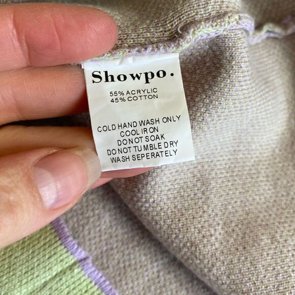 Lavender and Mint Colorblock Retro Knit Midi Halter Dress Size 0 NWT - Picture 5 of 11